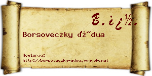 Borsoveczky Édua névjegykártya
